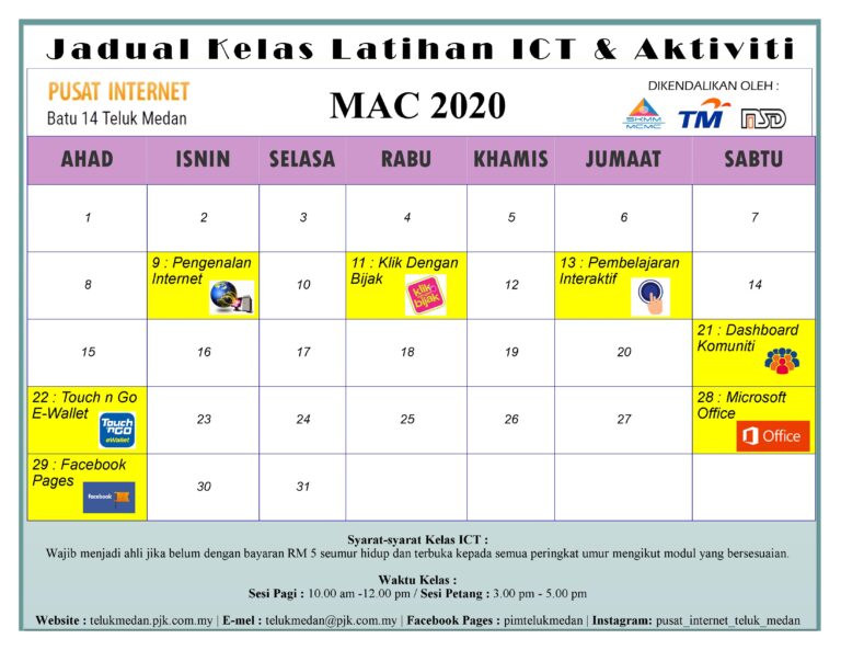 Jadual PIM Mac 2020