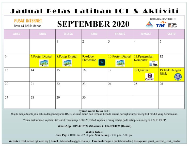 Jadual PIM September 2020