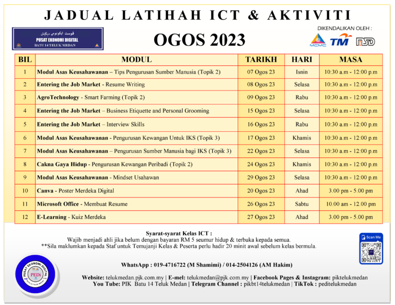 Jadual PEDi Ogos 2023